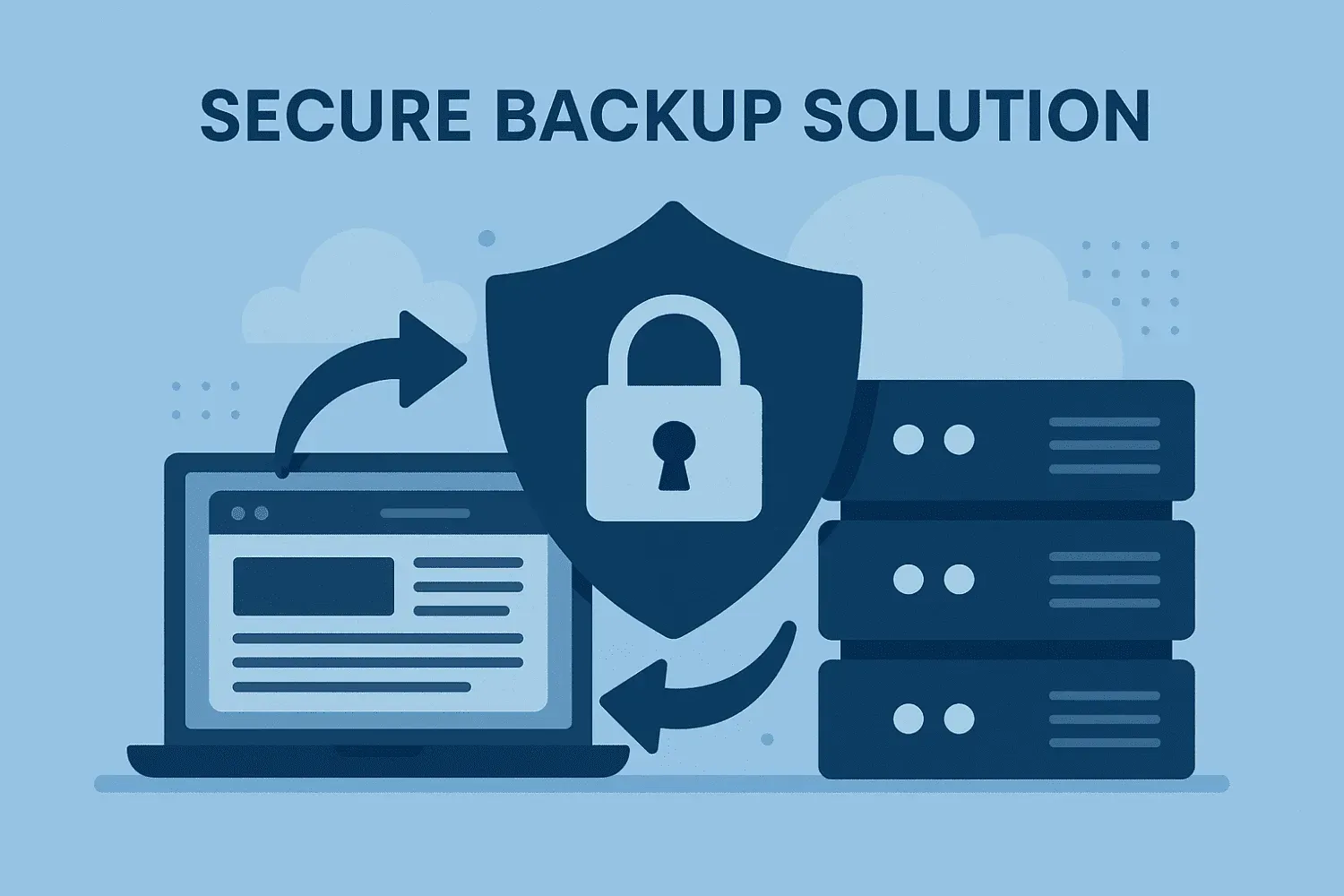 A secure backup solution for websites emphasizing data protection.