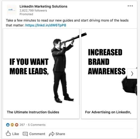 LinkedIn promoted post.
