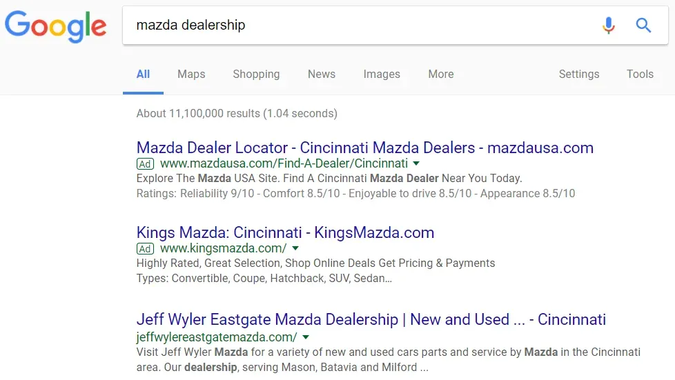 Mazda Search Result